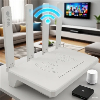 Развиващият се домашен портал: Разопаковане на 4GE + 1POTS + AC WiFi + CATV P...
